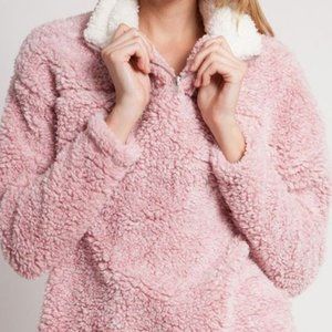 Peach Love Pink Pullover Faux Fur Blush Sweater